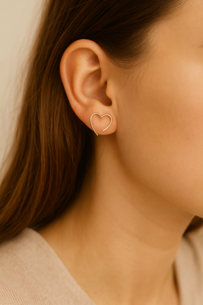 The Open Heart Studs - Demi Fine