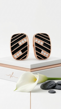 Noir Strata Stud Earrings | 925 Sterling Silver