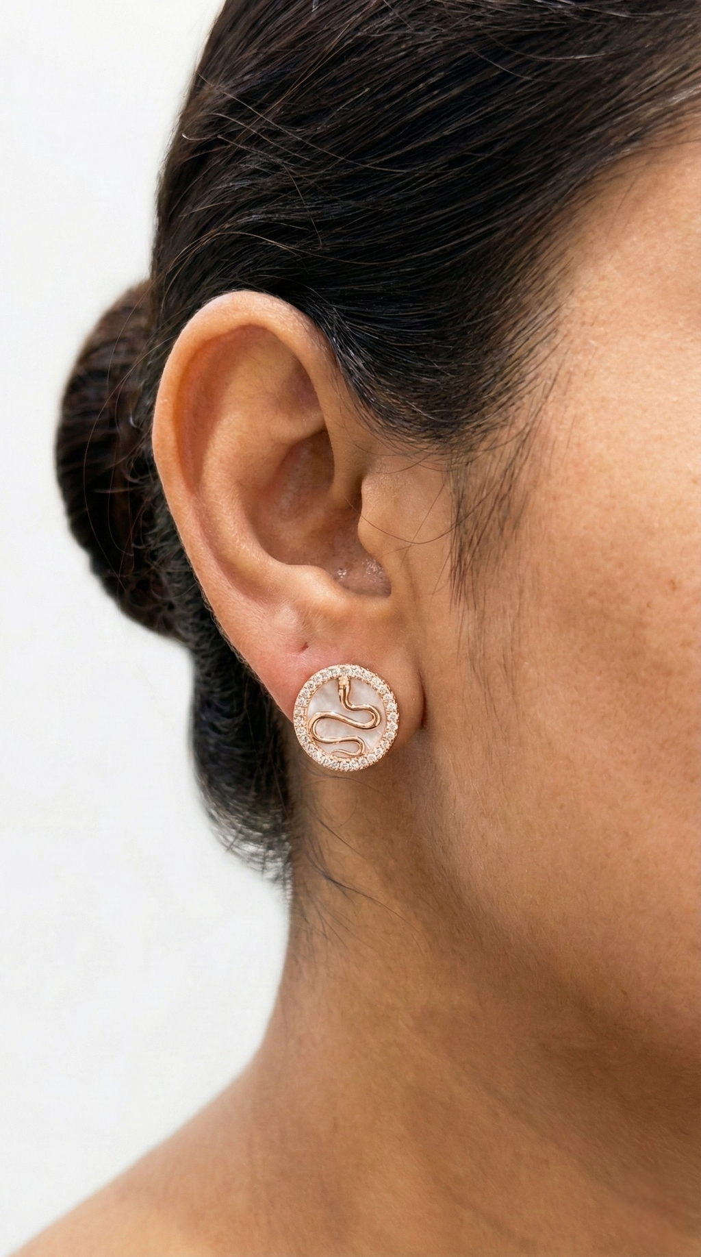 Serpent Halo Stud Earrings | 925 Sterling Silver