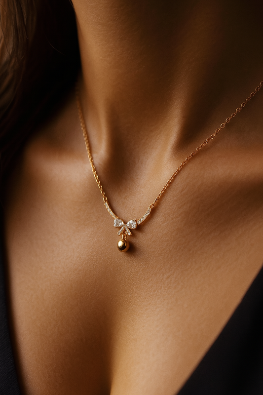 Bow and Orb Necklace