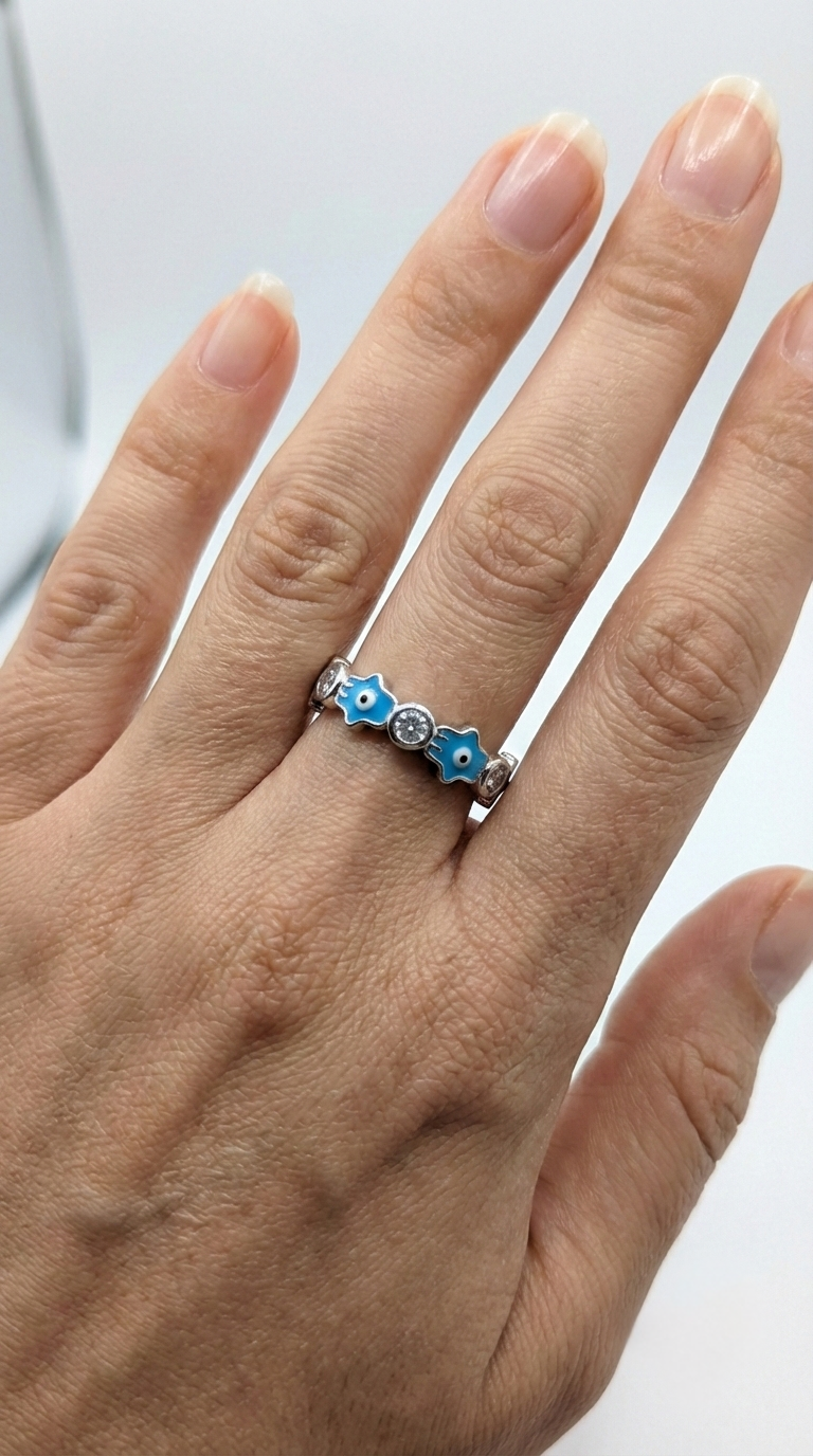 Nazara Blue Guard Ring | 925 Sterling Silver