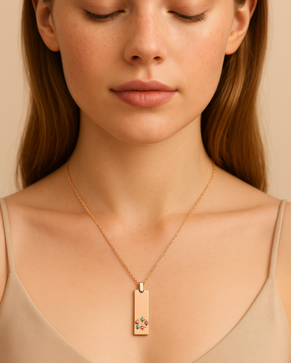 Aurora Bloom Bar Necklace Sterling Silver