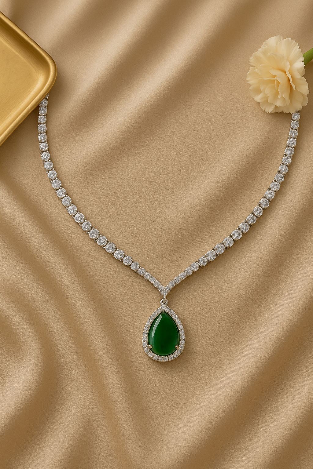 Emerald Royale Necklace Sterling Silver