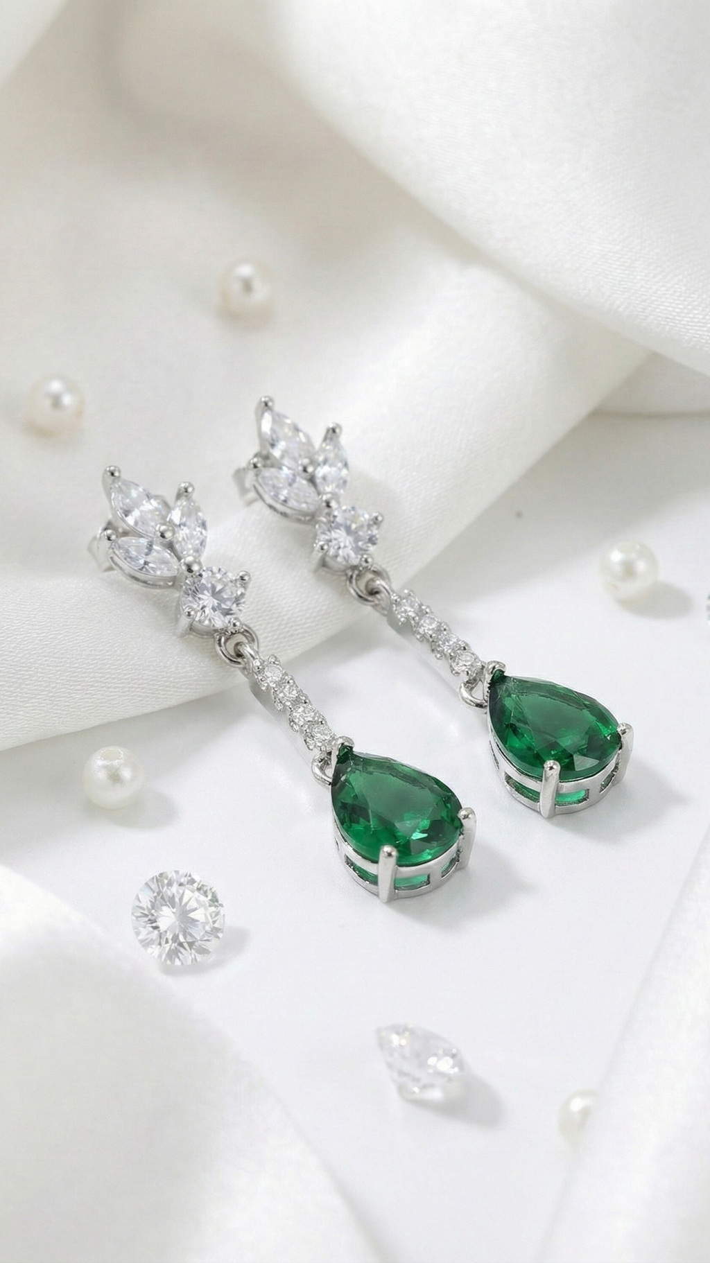 Celestine Emerald Drops | 925 Sterling Silver