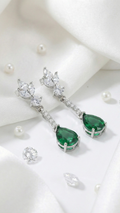 Celestine Emerald Drops | 925 Sterling Silver