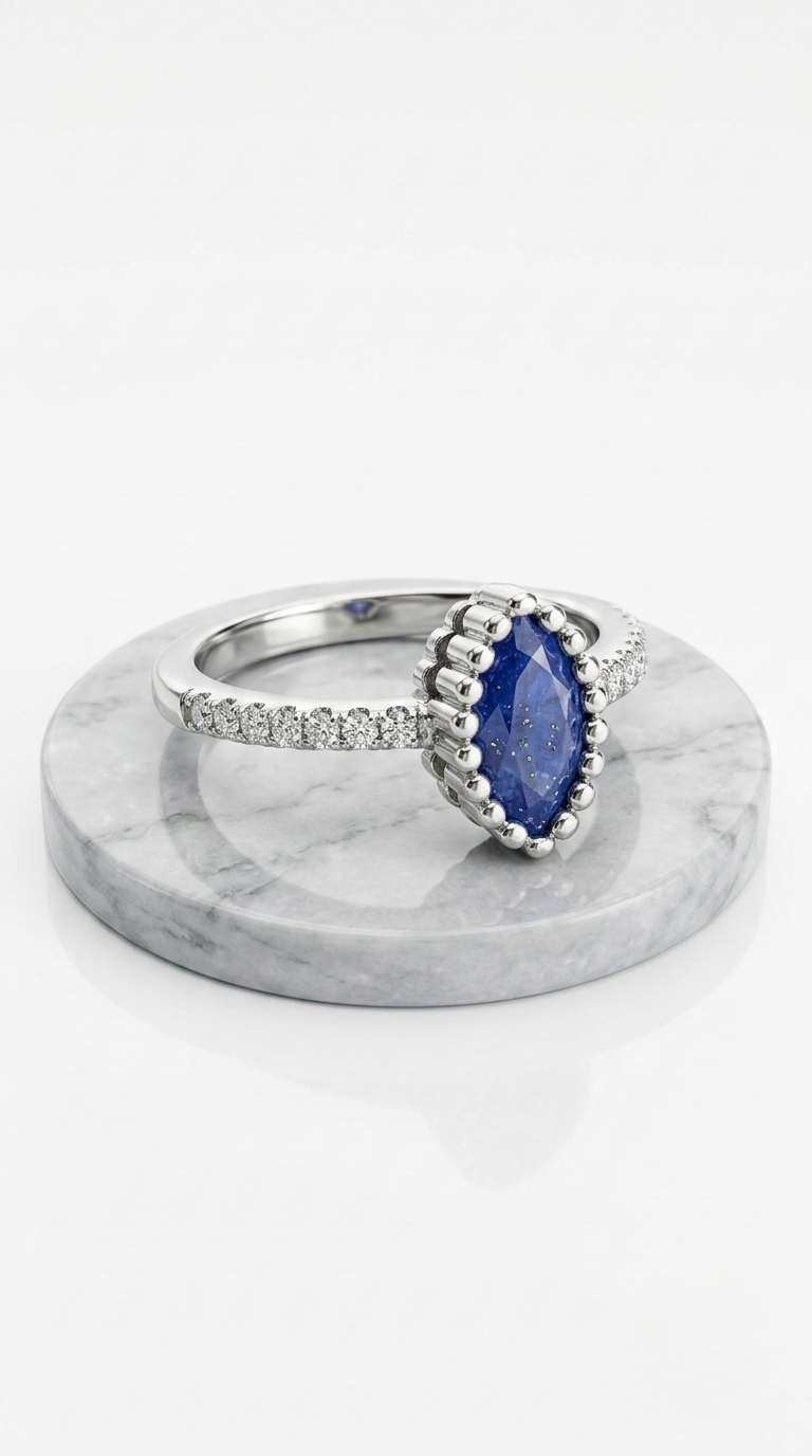Caelis Azure Marquis Ring | 925 Sterling Silver