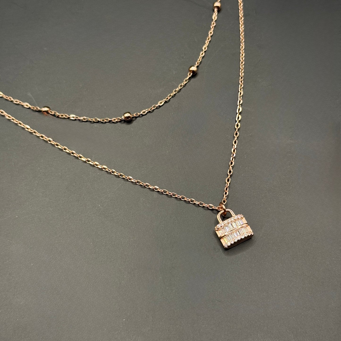 Baguette Lock Necklace