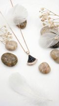 Elion Black Crescent Necklace | 925 Sterling Silver