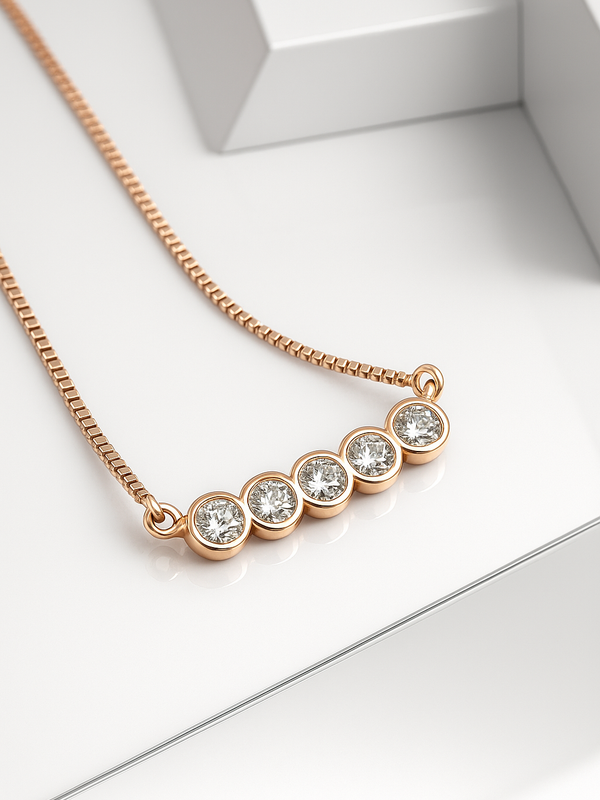 Rose Bar Necklace | 925 Sterling Silver
