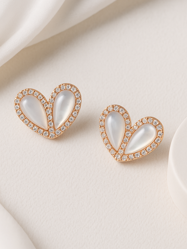 Lumina Heartlet Stud Earrings | 925 Sterling Silver