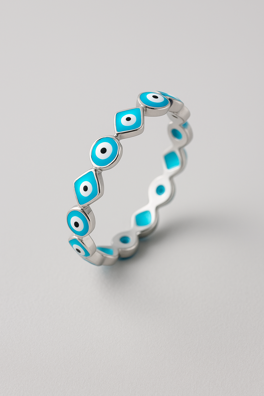 Azure Evil Eye Ring - Sterling Silver