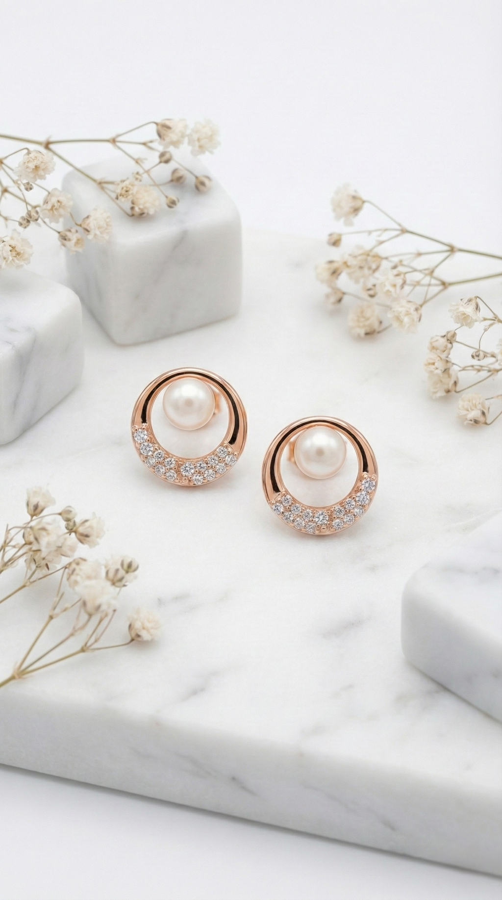 Élan Pearl Stud Earrings | 925 Sterling Silver