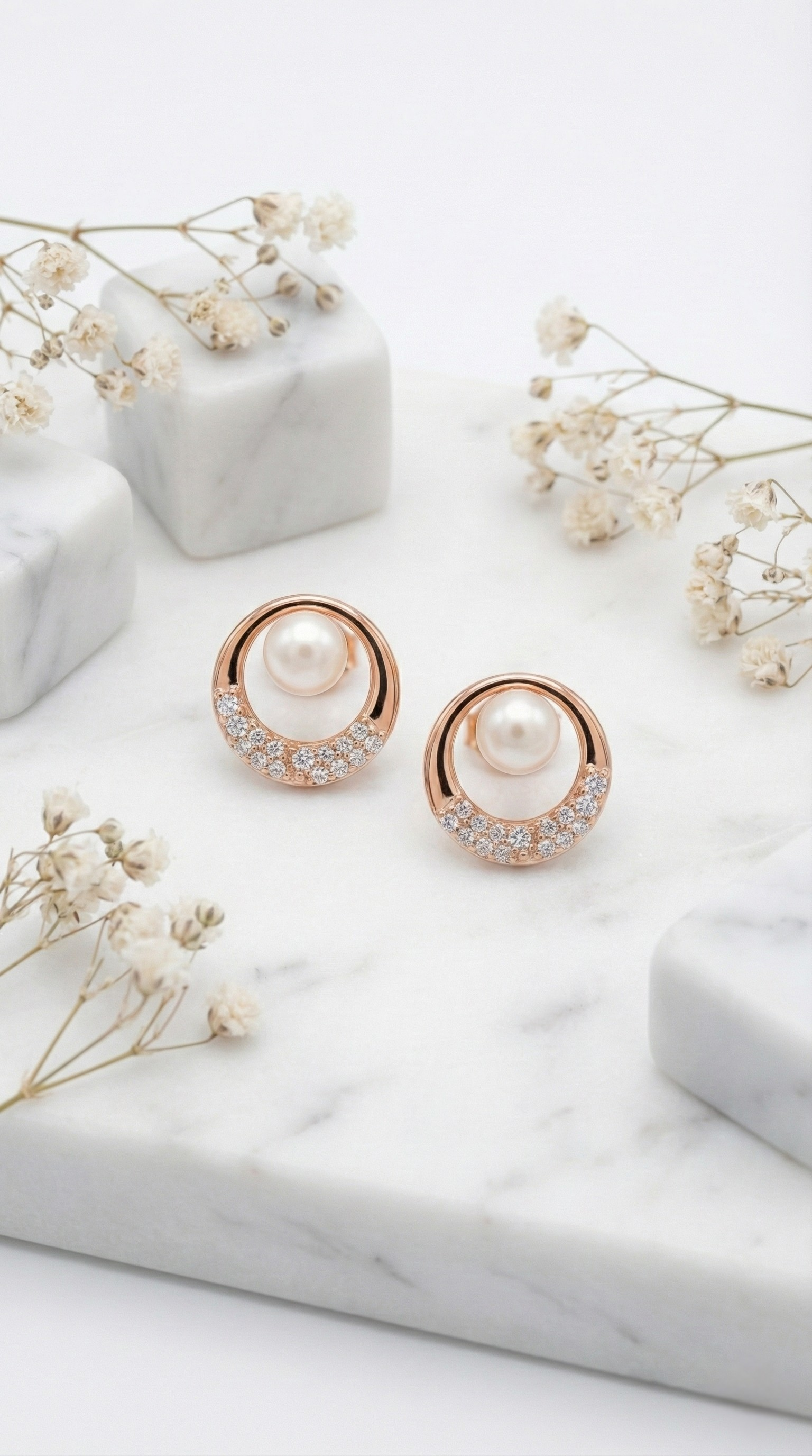 Élan Pearl Stud Earrings | 925 Sterling Silver