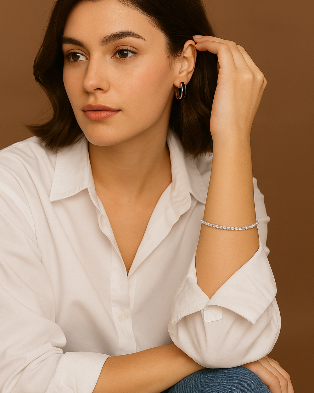 The Classic Tennis Bracelet Adjustable Sterling Silver