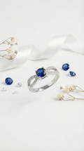 Velora Sapphire Curve Ring | 925 Sterling Silver