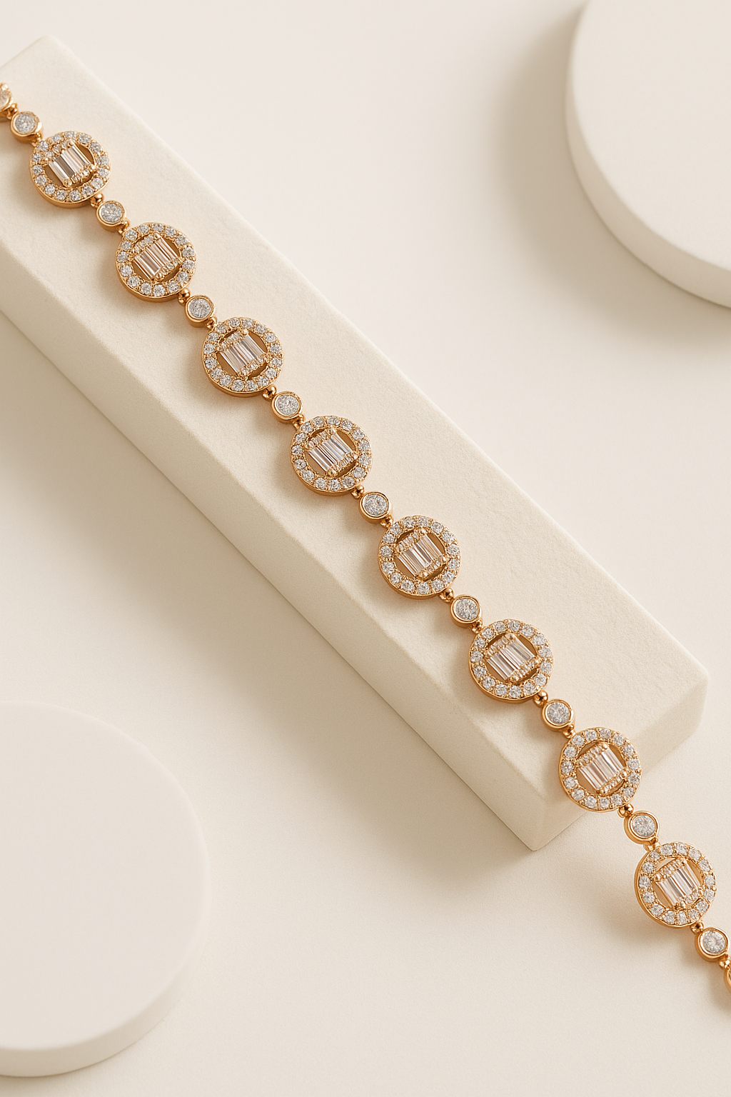 Regalia Baguette Halo Bracelet | 925 Sterling Silver