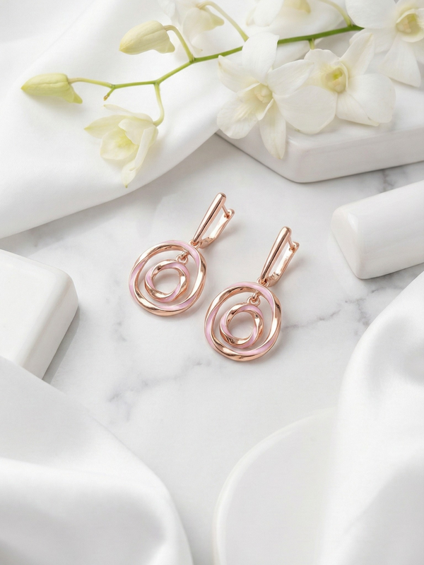Aera Rosé Spiral Drop Earrings | 925 Sterling Silver