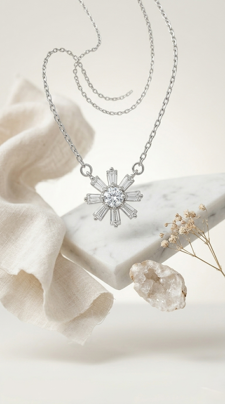 Étoile Radiant Pendant Necklace | 925 Sterling Silver