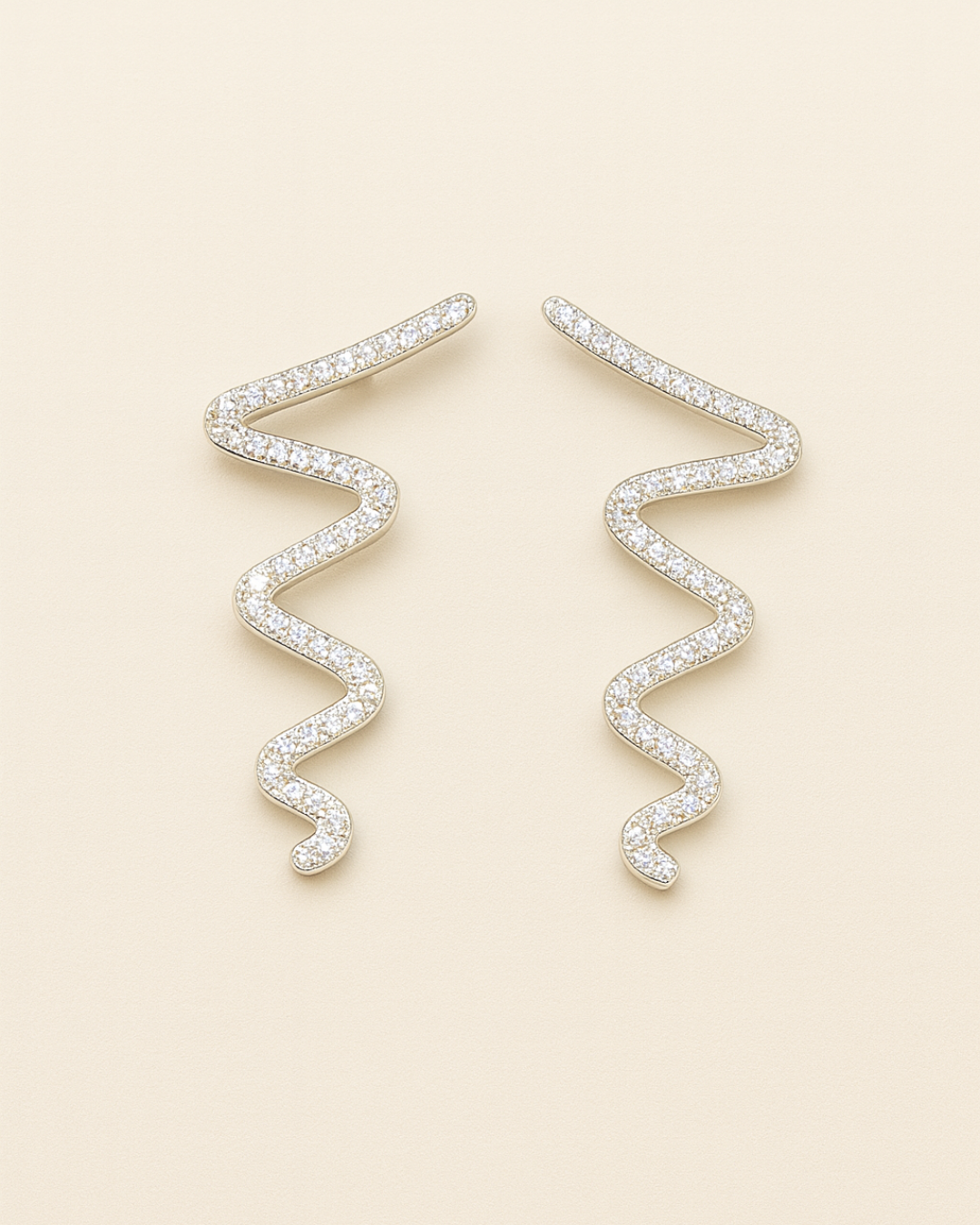 Zyra Wave Ear Cuffs Sterling Silver