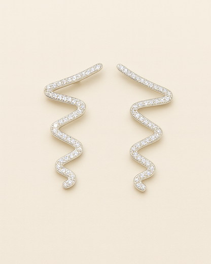 Zyra Wave Ear Cuffs Sterling Silver