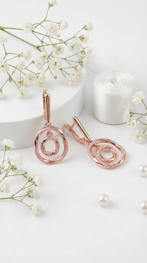 Aera Rosé Spiral Drop Earrings | 925 Sterling Silver