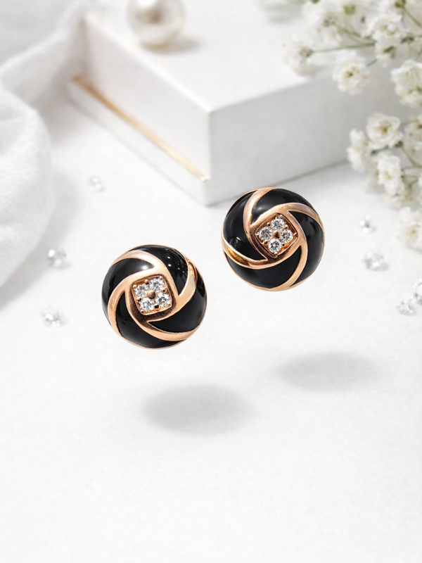 The Noir Swirl Studs | 925 Sterling Silver