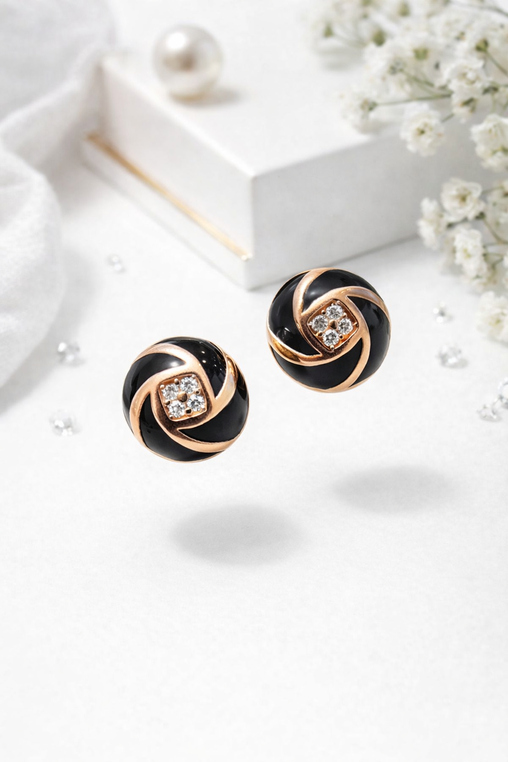 The Noir Swirl Studs | 925 Sterling Silver