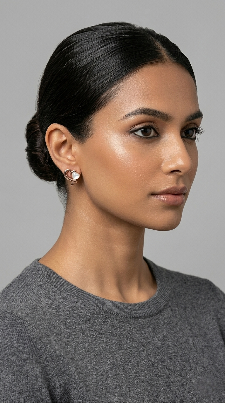 Étreinte Heart Studs | 925 Sterling Silver