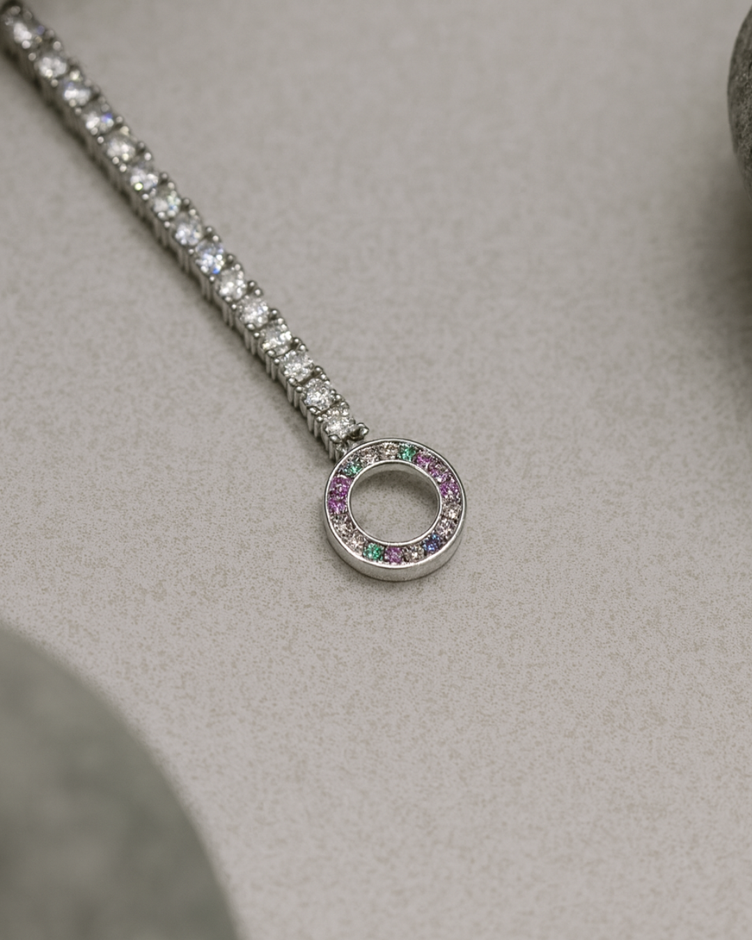 Prism Halo Tennis Bracelet Sterling Silver