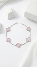 Blush Pink Clover Bracelet | 925 Sterling Silver