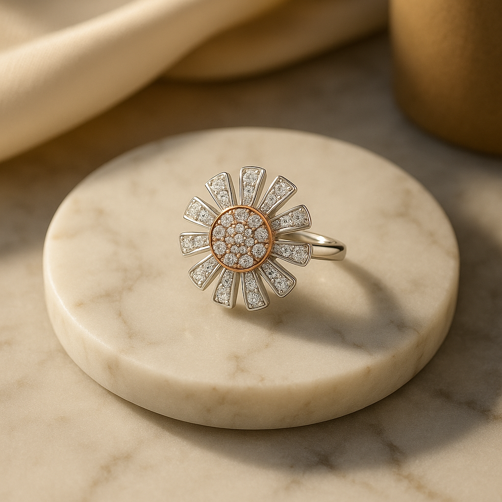 Petal Bloom Ring Sterling Silver