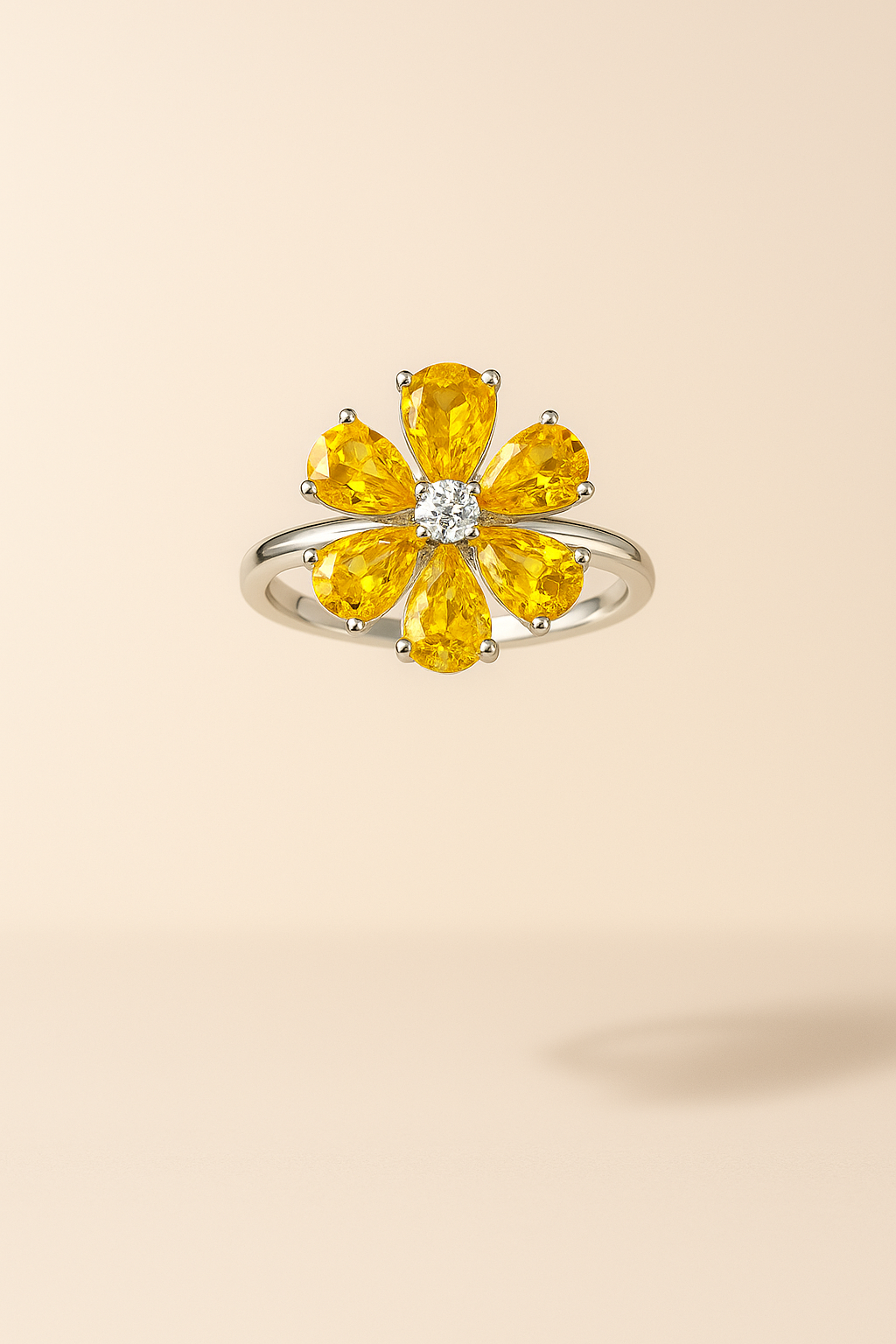 Sunlit Bloom Radiance Ring - Sterling Silver