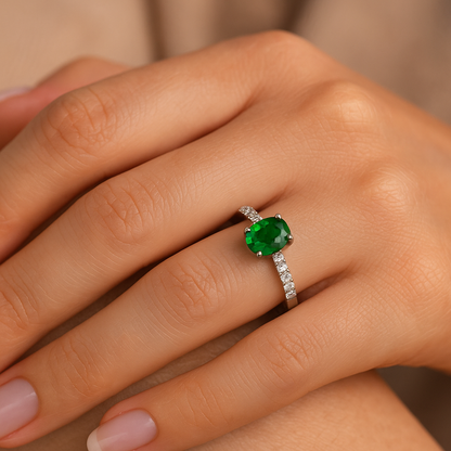 Emerald Cascade Ring
