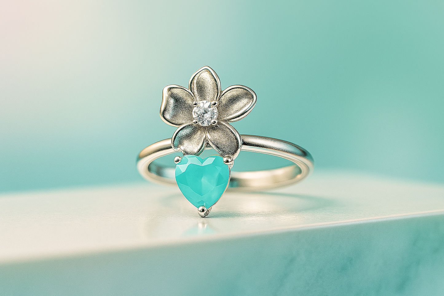 Aqua Blossom Ring