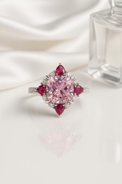 Rosé Marquis Crown Ring — Sterling Silver