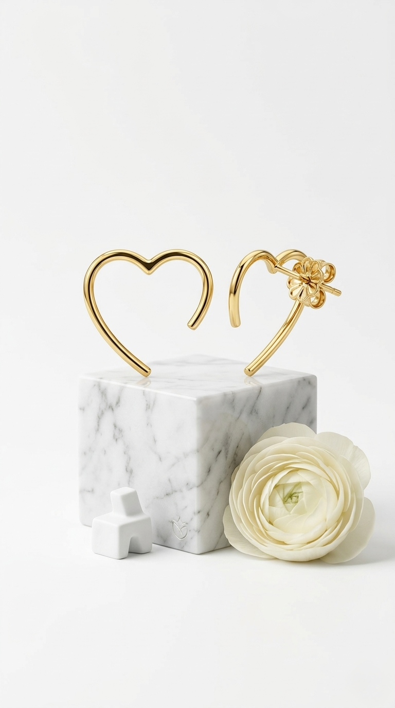 Amour Open Heart Studs | 925 Sterling Silver