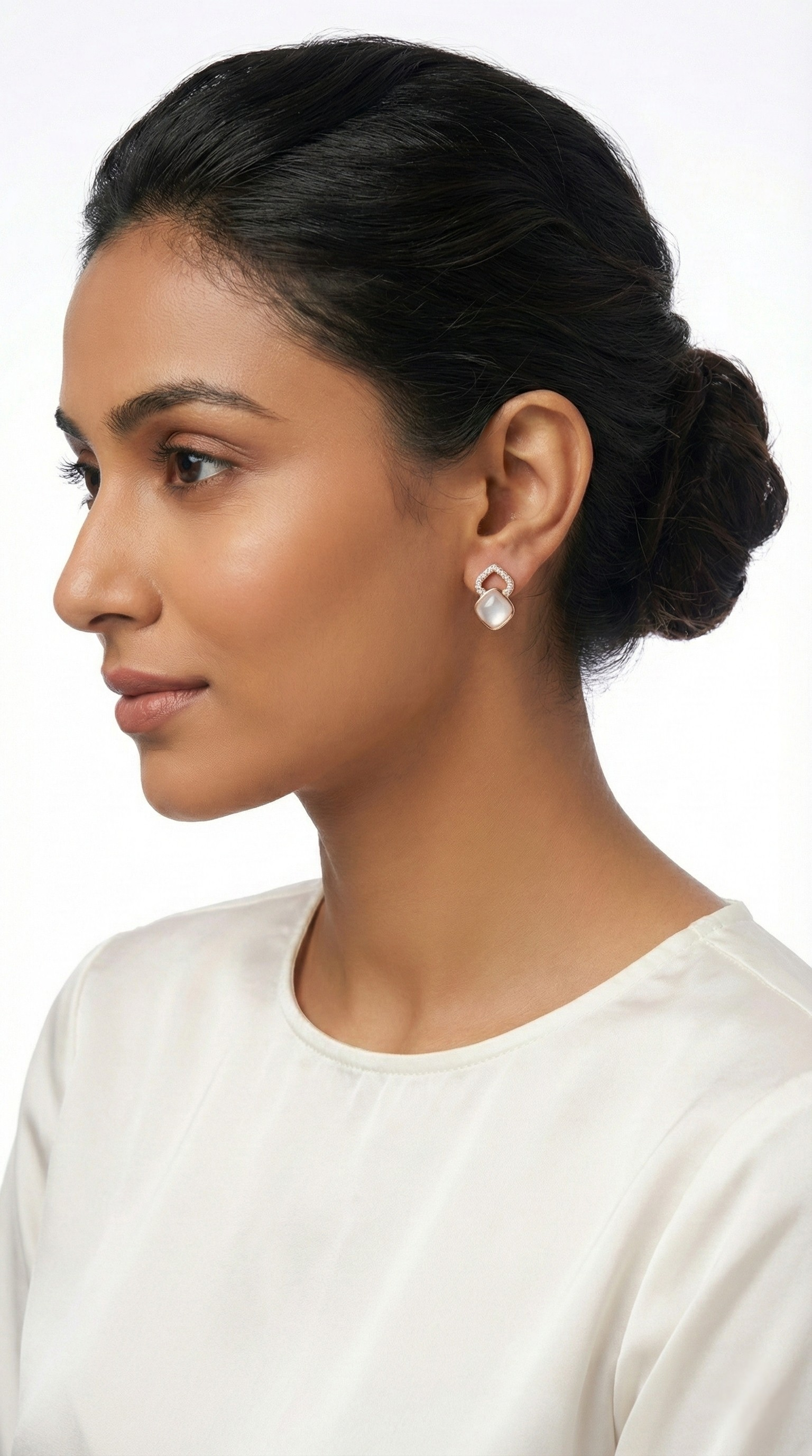 Nysa Halo Stud Earrings | 925 Sterling Silver
