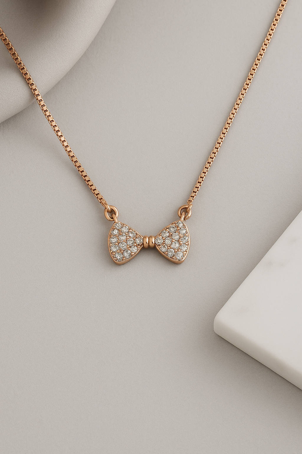 Belle Bow Necklace Sterling Silver