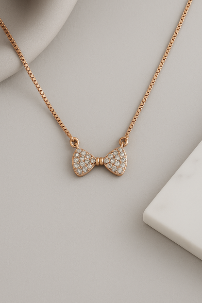 Belle Bow Necklace Sterling Silver