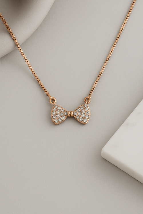 Belle Bow Necklace Sterling Silver