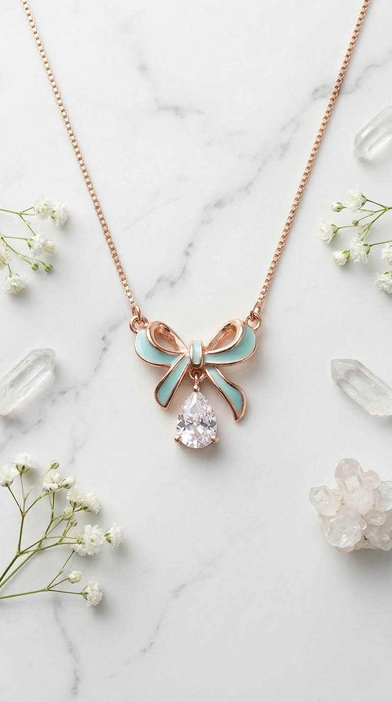 Marielle Bow Pendant Necklace | 925 Sterling Silver