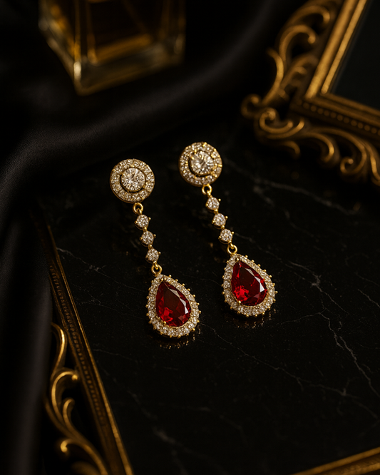 The Scarlet Statement Earrings - Sterling Silver