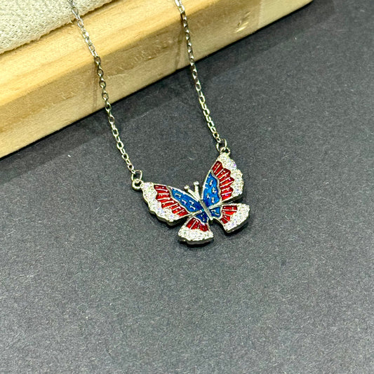 Vibrant Butterfly Necklace