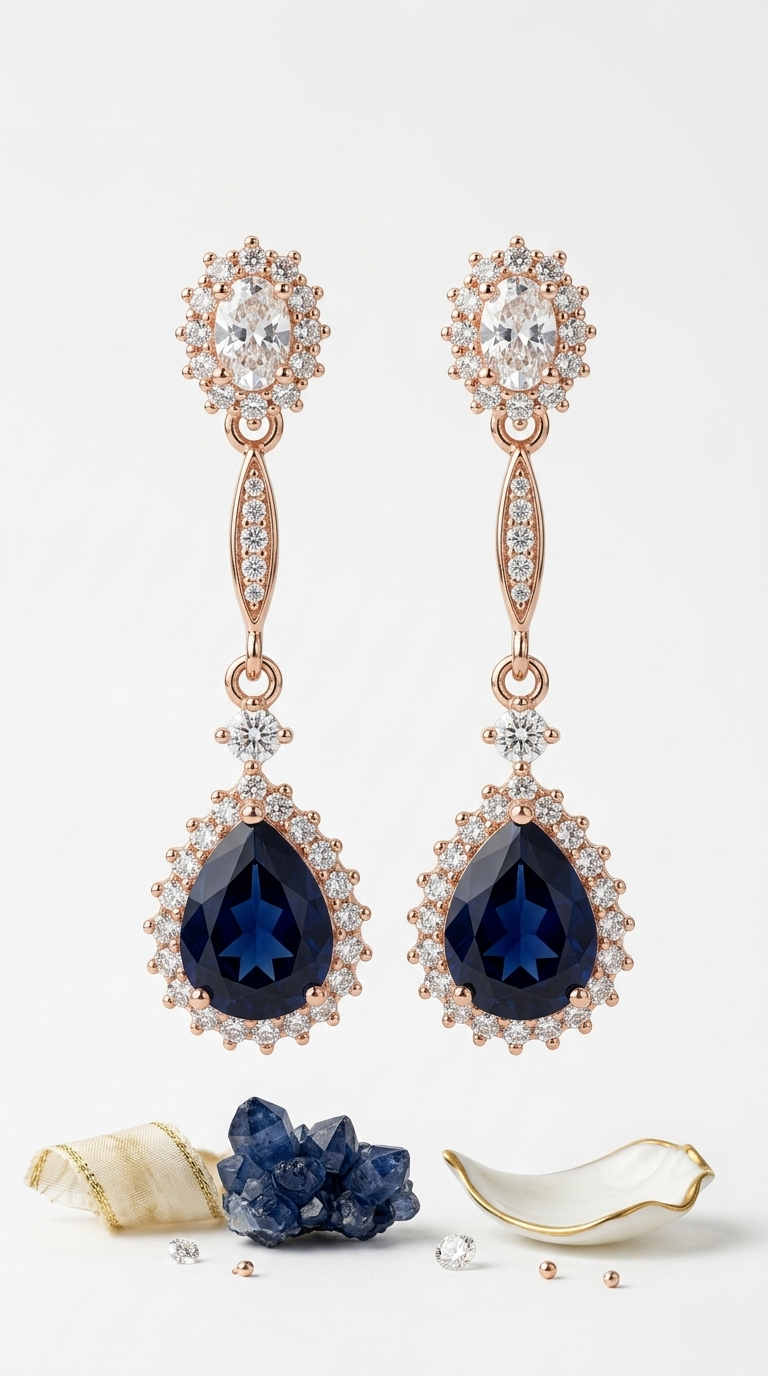 Noiré Sapphire Teardrops | 925 Sterling Silver