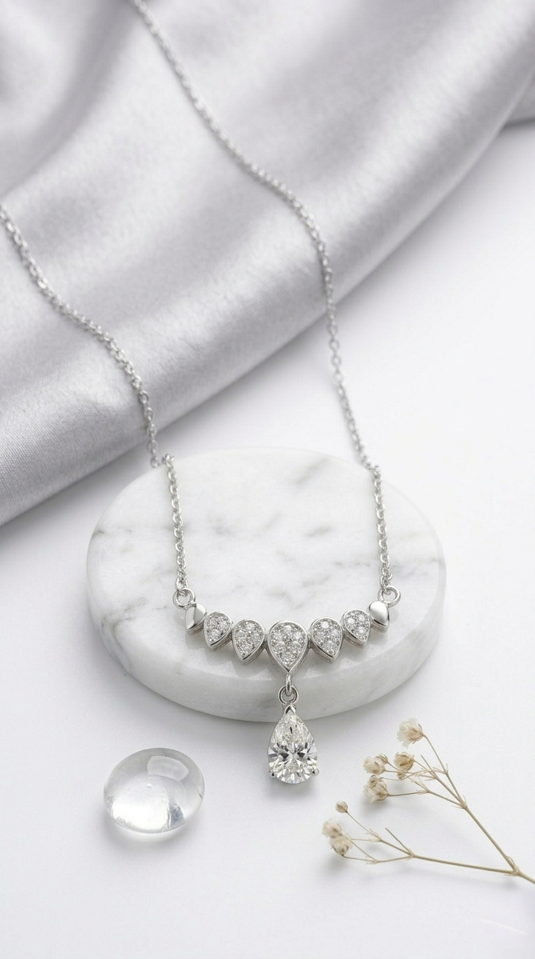 Veloura Teardrop Necklace | 925 Sterling Silver