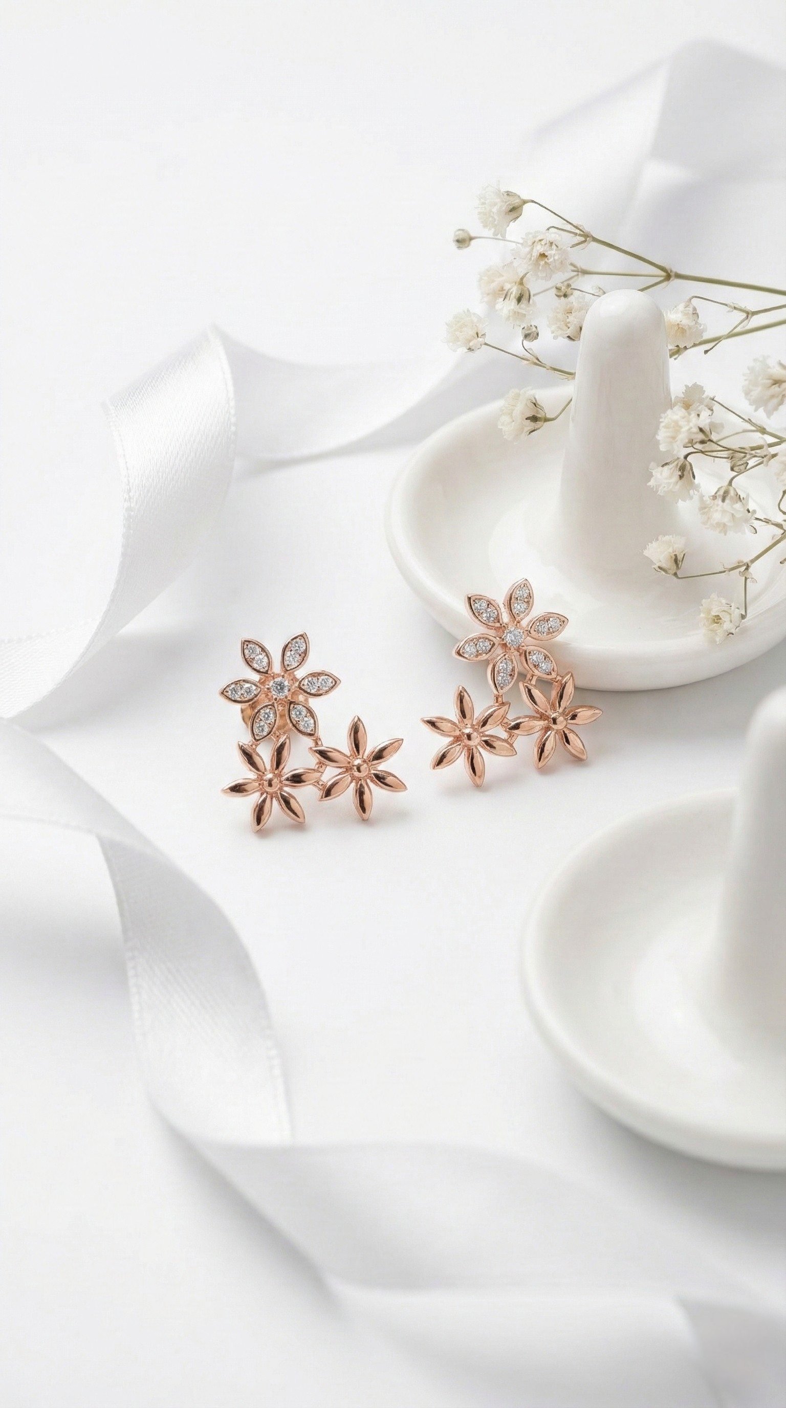Flora Cascade Stud Earrings | 925 Sterling Silver