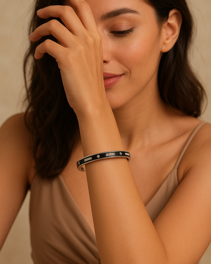 Midnight Spark Cuff Kada Sterling Silver