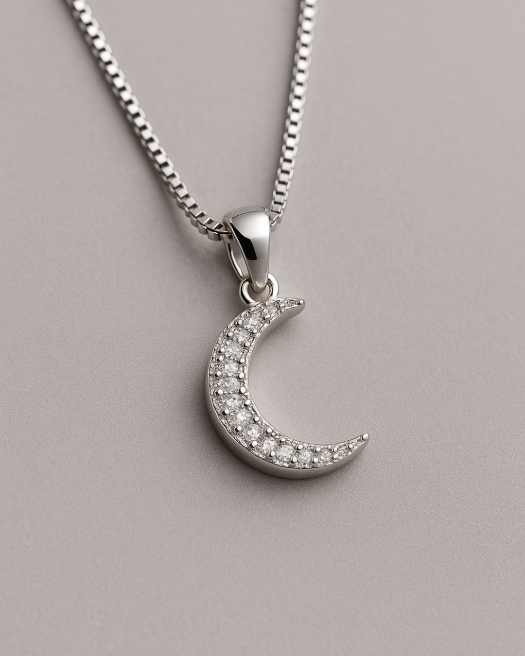 Celestial Crescent Necklace Sterling Silver