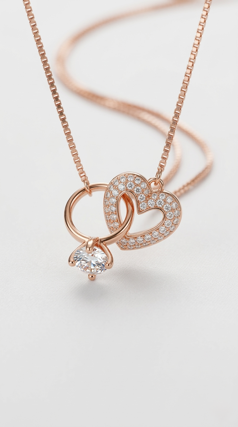 Velora Linked Heart Necklace | 925 Sterling Silver