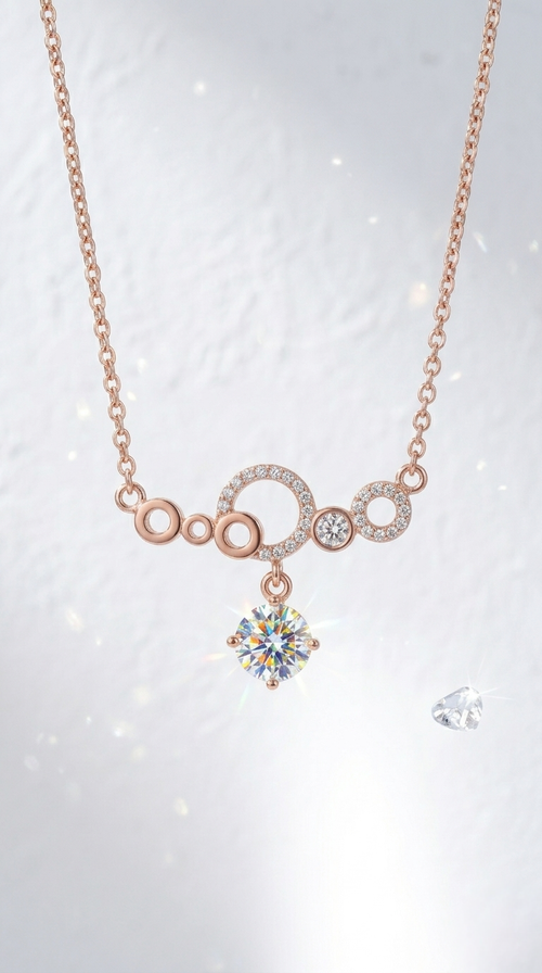 Aurelle Orbit Drop Necklace | 925 Sterling Silver